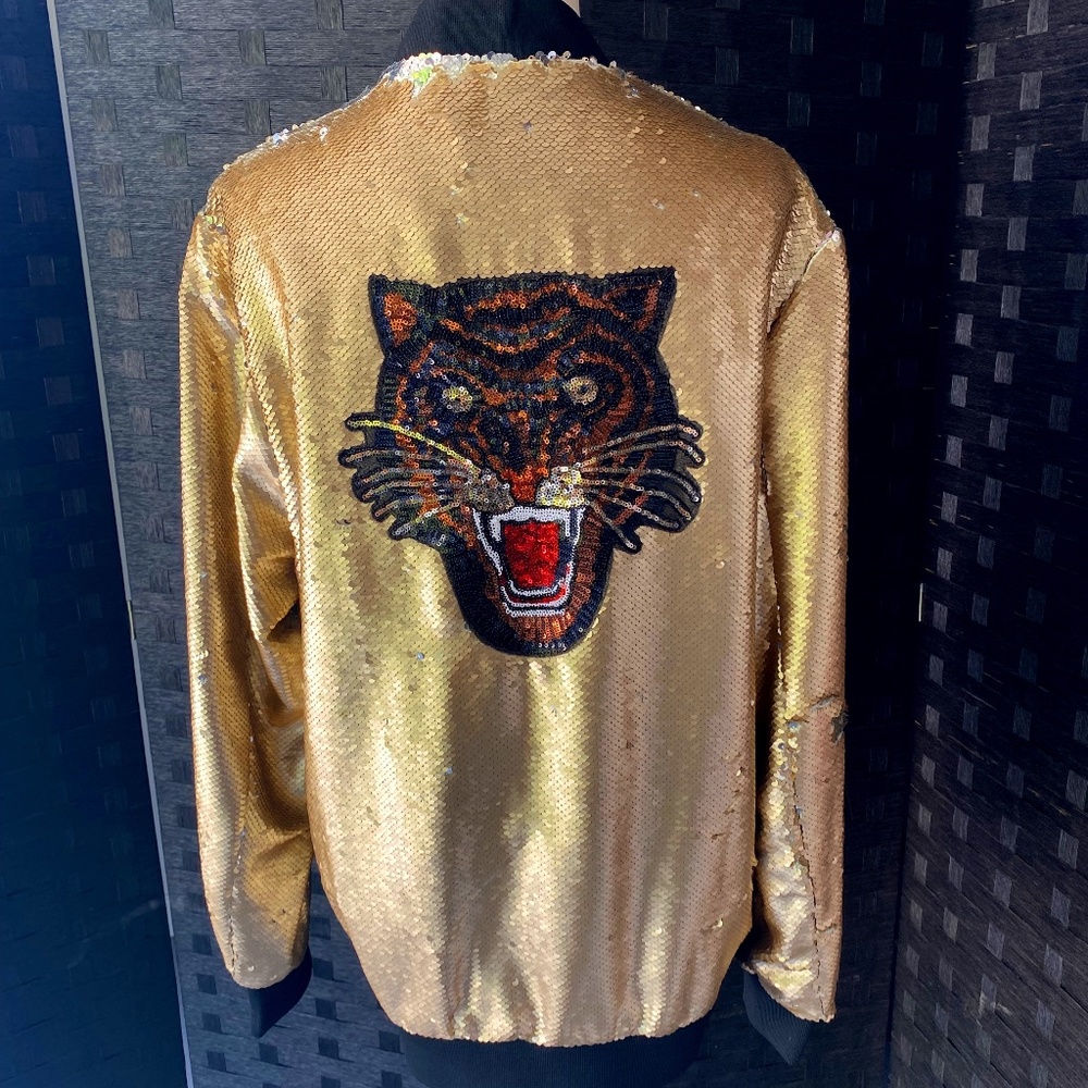 Barabas gold/ silver sequin zip jacket